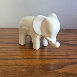 White Ceramic Elephant Figurine